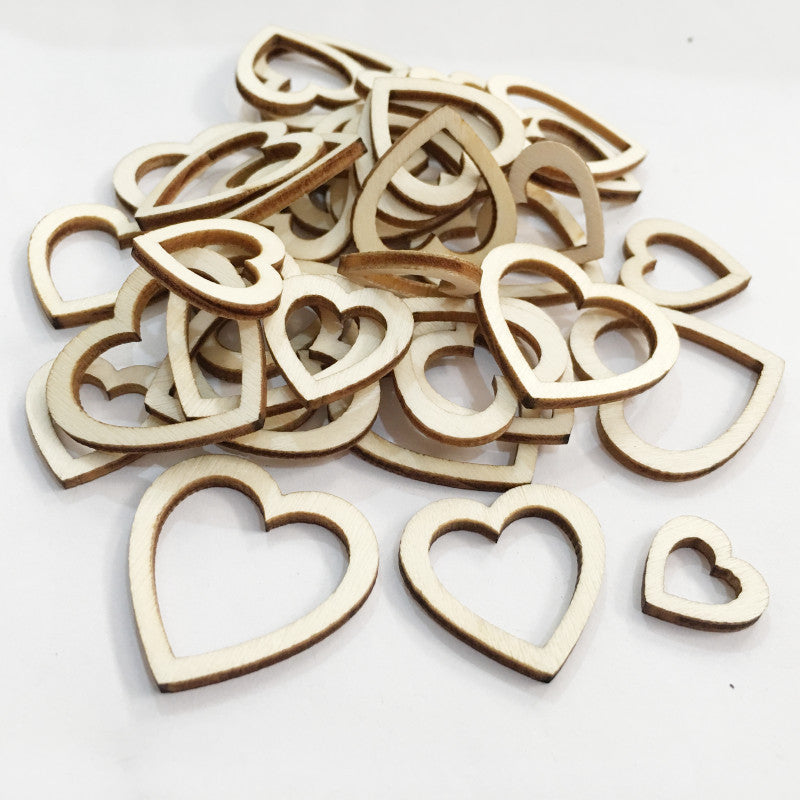 Hollow Peach Heart Original Wood Color Environmental Protection Wood Crafts