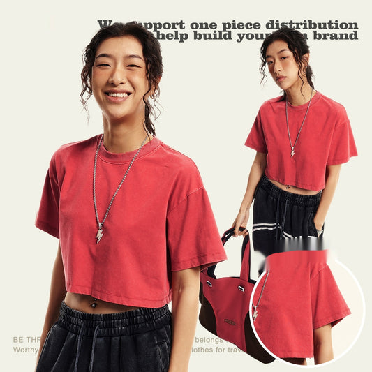Collar Sweater Workout Top T-shirt And Short Sleeve