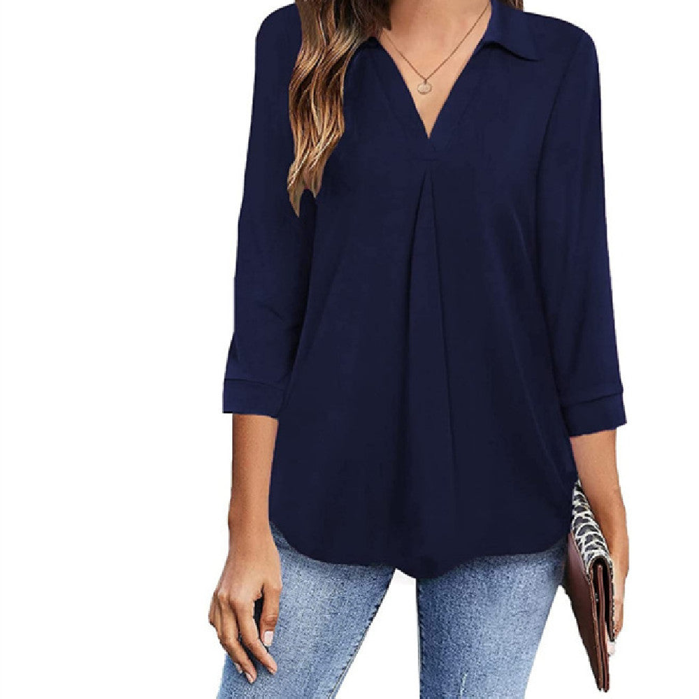 Women's Pullover V-neck Tops
