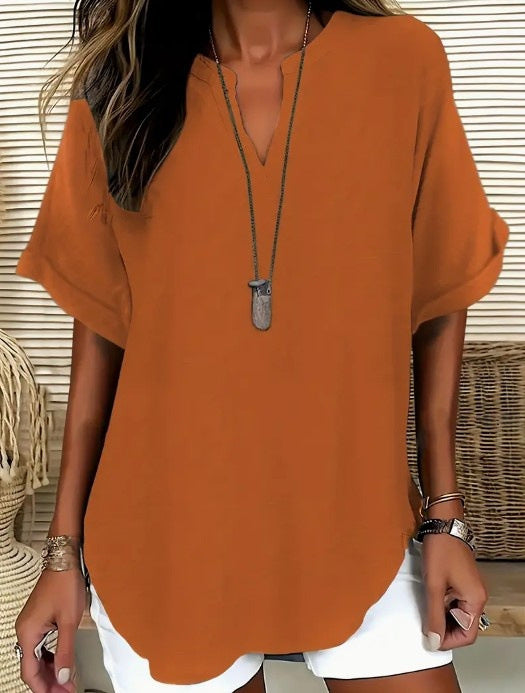 Summer Loose Solid Color Women's Casual Shirt